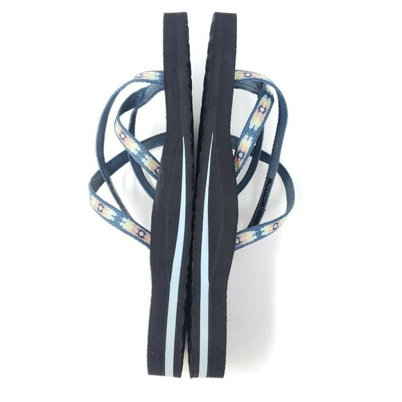 Teva Olowahu Mush Flip Flops Women's 10 Thongs Sandals Black Pink 6840 Cushioned - Picture 5 of 8